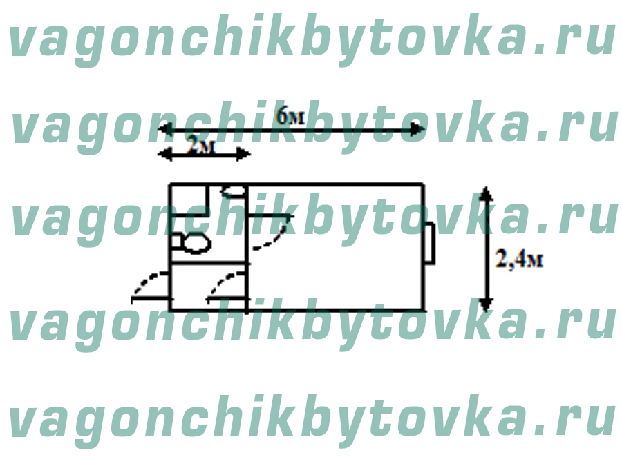 Блок-контейнер 6м для жилья